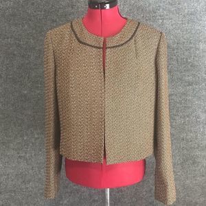 Kasper Gold Tweed Cropped Blazer